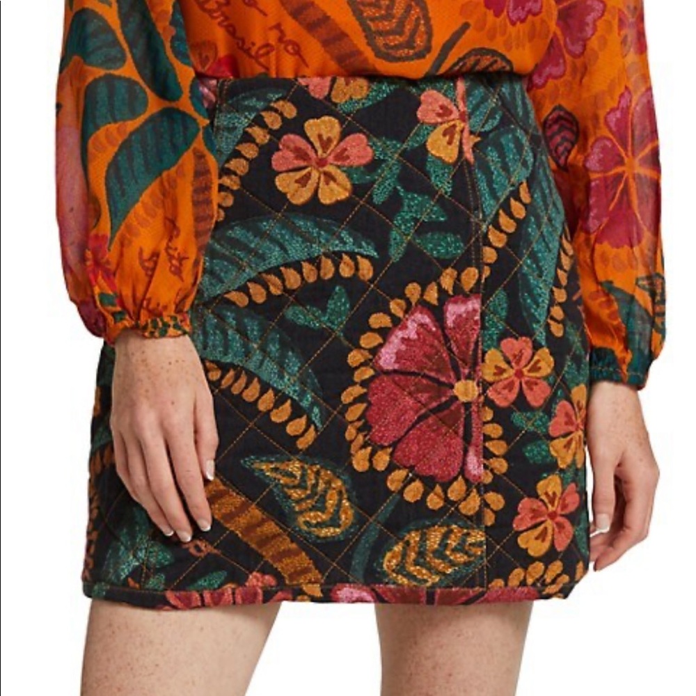 FARM Rio Brazil Quilted Canvas Skirt